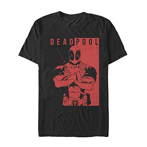 T-shirt Deadpool Police pour homme en coton noir Marvel