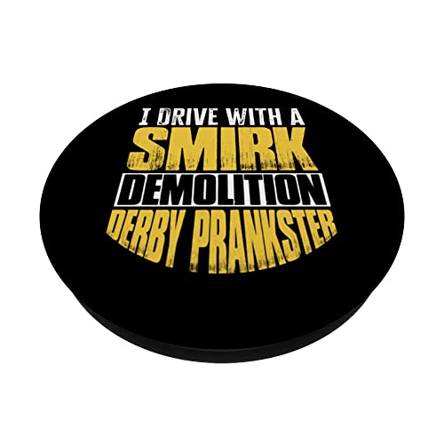 Demolition Derby Race Car Drivers Racing Crashing Driver PopSockets Swappable PopGrip, Black - Image 2