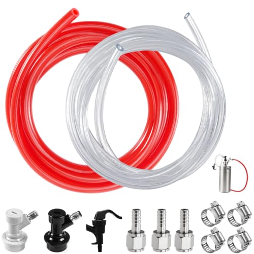 3FT 5/16 Beer Line Tubing & 5FT 5/16 CO2 Gas Line & Ball Lock Keg Connector