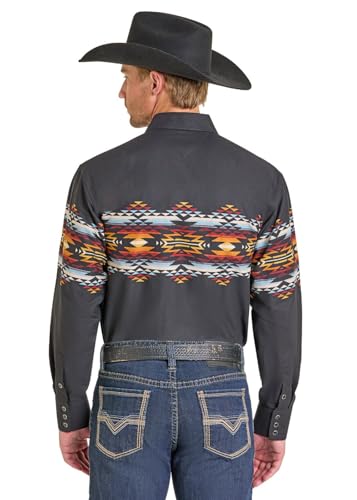 Panhandle Slim Black Aztec Boarder Shirt2