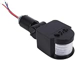 PIR Motion Detector, Motion Sensor Replacement, AC110-220V, Waterproof Outdoor,Human Body Sensor for LED Light, Auto Dusk to Dawn Inductor Switch (Black)