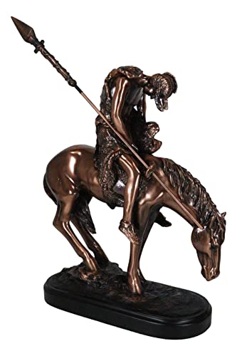 Ebros Gift Large End of The Trail Indian Native Tribal Hero Warrior Statue Electroplated Bronze Resin Art Reproduction of James Fraser in Wisconsin National Cowboy and Western Heritage Museum