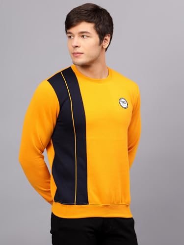 Image of Ben Martin Men's Round Neck Regular Fit Full Sleeve Side Penal Contrast Cotton Polyester Sweatshirt