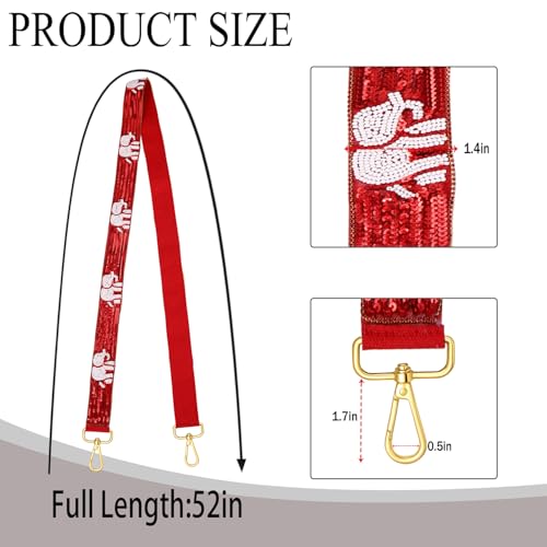 Image of Baseball Purse Strap Replacement Game Day Beaded Purse Strap for Stadium Approved Clear Bag Crossbody Bag Straps