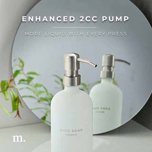 Image of MaisoNovo Soap and Lotion Dispenser Set | White Soap Dispenser Silver Pumps
