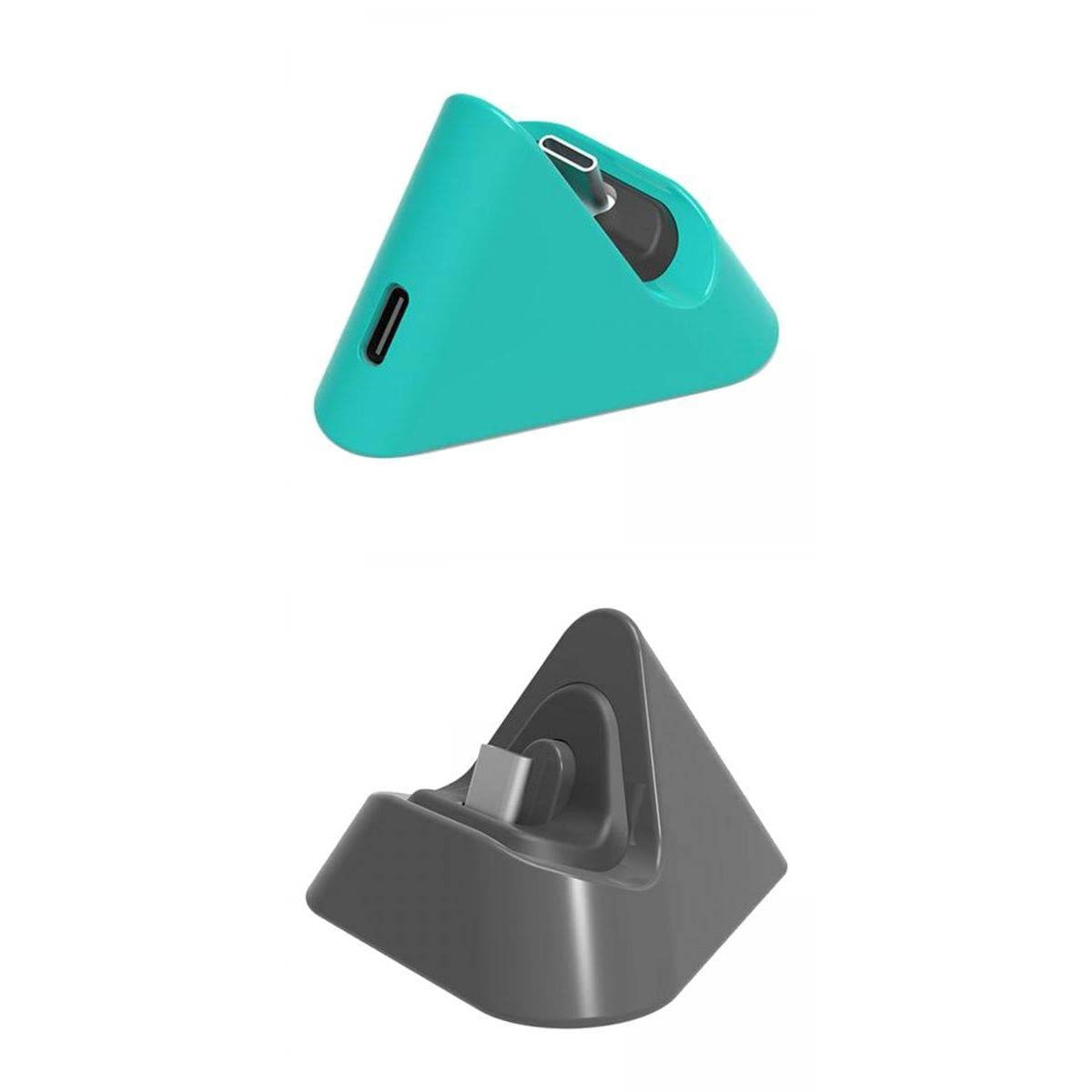 CALANDIS™ Pack of 2 Portable Fast Charging Dock for Nintendo Switch/Lite Charger Game Grey Cyan | Video Game Accessories-image-37