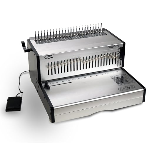 gbc binding machine cb30e pro combbind electric punch and comb binding machine punches 30 sheets binds 500 sheets wsm200005