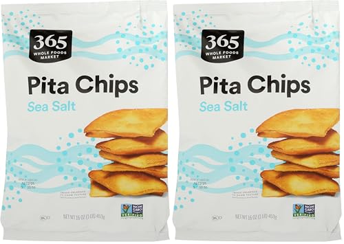 365 by Whole Foods Market Sea Salt Pita Chip - Family Size, 16 OZ (Pack of 2)