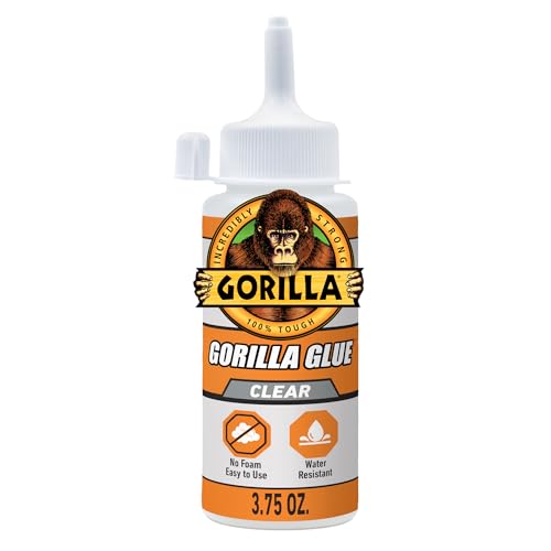 Gorilla Clear Glue, 3.75 Ounce Bottle (Pack of 1) - Crystal Clear, All Purpose, and Water Resistant