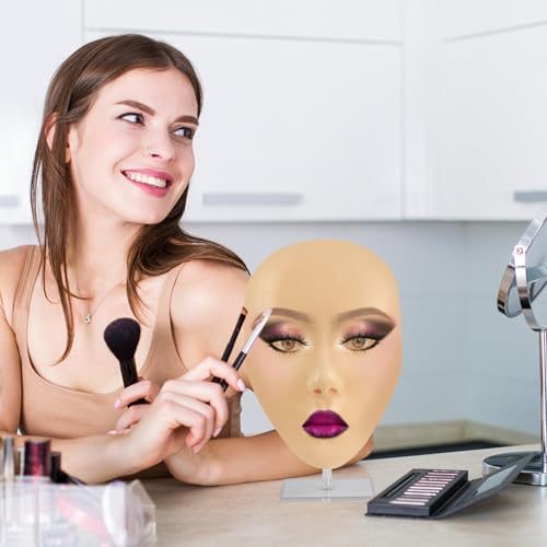 Visage de pratique de maquillage débutant pour sourcils et liner - 5