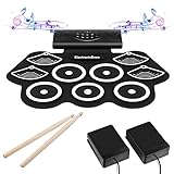 Sonido de batería realista: el kit eléctrico tiene un altavoz integrado y suena como una batería de verdad con una calidad de sonido impresionante y un volumen agradable. Un conector para auriculares permite una práctica silenciosa.