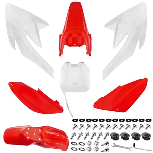 Garde-boue CRF70 plastique blanc et rouge pour les sorties week-end en Pit Bike tout-terrain