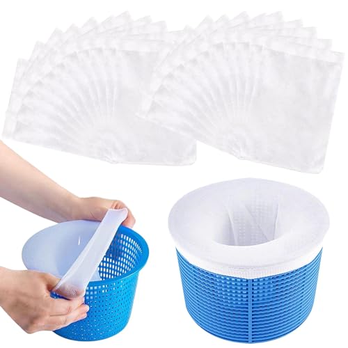 Sixsssm Calcetines Skimmer Piscina, 20 Piezas Filtro Skimmer De Nailon, Universal Cesta De Filtro Skimmer, Nailon Elástico Piscina Para Cesta De Filtro, Para Atrapan Hojas, Cabello, Aceite, Hierba