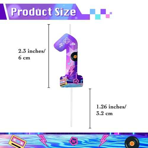 Image of Dark Purple Number 1 Birthday Candles, Cartoon Themed Cake Toppers for Boys Girls Cake Decorations, Birthday Decorations Party Supplies, Number Candles for Party Decor
