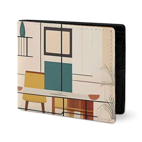 Wallet for Men Credit Card Holder Mid Century Modern Slim Leather Wallet for Women Men's Wallet2