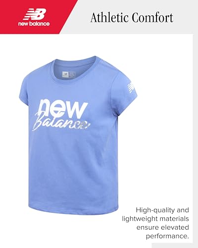 Image of New Balance Girls Athletic Skort Set - 2 Piece Active Short Sleeve Girls Shirts & Tennis Scooter Skirt Clothing Set