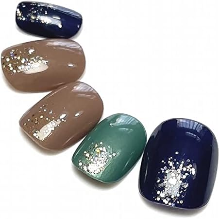 Amazon Nailハウント ニュアンスミックスネイル 1348 サロン発ネイリスト作成ネイルチップ 付け爪 シンプル デイリー モード ノーブランド品 ネイルチップ 通販