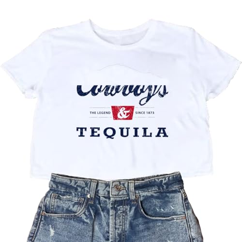 Country Music Cowboy Crop T Shirt Women Vintage Concert Tees Funny Western Rodeo Graphic Short Sleeve Tops Shirt