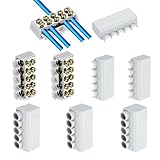 QUARKZMAN 6Stk 80A 1000V Anschlussklemmen Für Kabelverbindungen 14-6AWG Elektrische Muttern Sortiment 1 Eingang 4 Ausgänge Weiße Schnellkupplung Kompakte Verbindung ZK-516 Beschichtet