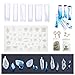 Produktbild Woohome Schmuck Silikonform Gießform Resin Form Einschließlich 13 Stück Resin Anhänger Basteln Gießform, 10 Stück Ohr-Nägel und 100 Stück Auge Schraube Pins für Schmuck Handwerk DIY
