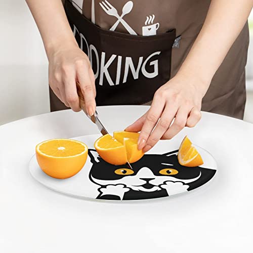 Planche à découper en verre trempé chaton blanc pour plaques de cuisine - 8
