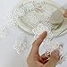 Simpless 3Yards White Flower Lace Pearl Trim,Embroidered Sewing Lace Applique for DIY Sewing Crafts Wedding Dress Home décor