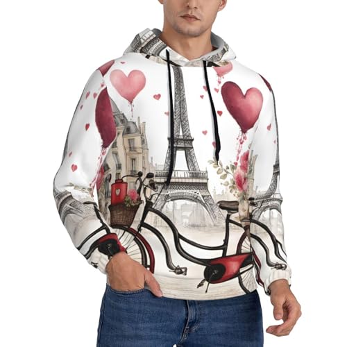 Sweat à capuche homme imprimé amour de Paris et douceur de vivre au quotidien