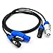 3-Pin XLR Combo Cable – 5m/16ft– Durable Audio & Power Hybrid Cable for Stage, DJ, PA System