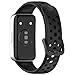 AWADUO Compatible with Huawei Band 10/9/8/7/6/6 Pro Smart Band Replacement Silicone Wrist Strap Bracelet Integration Bands, Soft And Durable(Black)