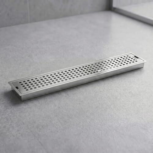 Image of ARQUIN Floor Drainer 18x4 Inch Shower Drain Channel 304 Grade Stainless Steel Bathroom Floor Drainer Water Drain Channel for Bathroom with Cockroach Trap (1mm Thickness)