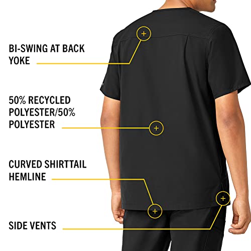 Carhartt Men's Force V-Neck Shirttail Top, Black, X-Small #TOP3