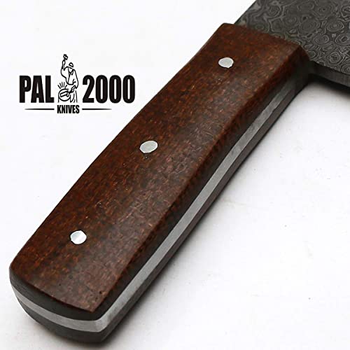 Custom Handmade - Damascus Steel - Inch Cleaver Chopper Edc Knife - Knife With sheath (8666)
