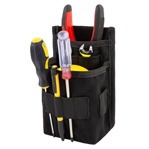 Werkzeugtasche Gürtel,Werkzeugtasche Klein,Elektriker Gürtel Werkzeug Gürteltasche,Herren Oxford Stoff,Handwerker Werkzeug Gürteltasche,Zubehör Tool Arbeitstasche,Dachdecker Nageltasche,Schwarz