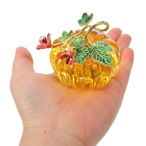 Calabaza de cristal amarillo PRETYZOOM centro mesa regalo delicado 5
