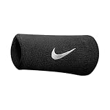 Nike Swoosh Doublewide Muñequera, Hombre, Multicolor (Negro/Blanco), Única