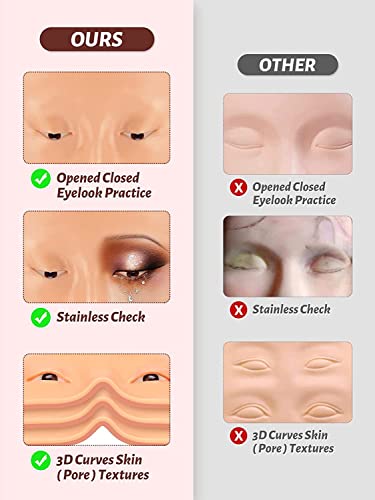 PUNZONE Makeup Practice Face Board Practice Skin Board for Makeup Practice Mask Skin Face Eye Makeup Practice for Beginner Makeup Artists (Pack of 1 Piece, Skin) - Image 5