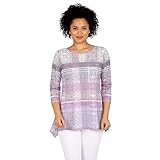 Ruby Rd. Women's Printed Plaid Top Size L Orchid Multi