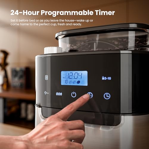 Kismile 10-Cup Drip Coffee Maker with Grinder