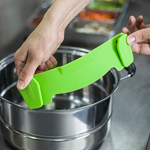 AUOON Clip on Strainer for pots Pans,2PACK,Heat Resistant Silicone, Easy to Use and Store, Dishwasher Safe,BlackGreen