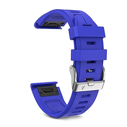 NotoCity Compatible with Fenix 5S Plus Band Silicone Sport Watch Bands for Fenix 5S/Fenix 7S/Fenix 6S/Fenix 6S Pro/D2 Delta S Smartwatch-Silver Buckle(Royal Blue)