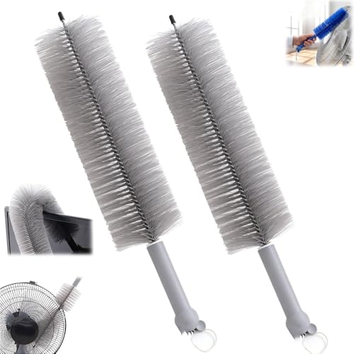 Image of Fan Cleaner Brush, Flexible Ceiling Fan Cleaner, New Bendable Dusting Brush for Electric and Blind, Reusable Microfiber Dust Collector (Gray*2PCS)