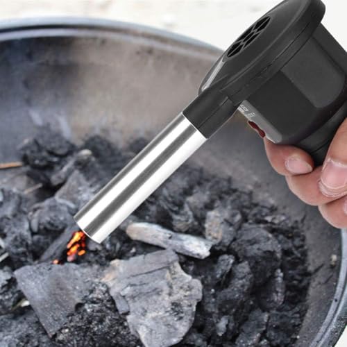 Ausi Grillventilator, tragbarer Grillventilator, schneller Feuerstarter, tragbarer elektrischer Grillventilator aus Aluminiumlegierung für Picknick