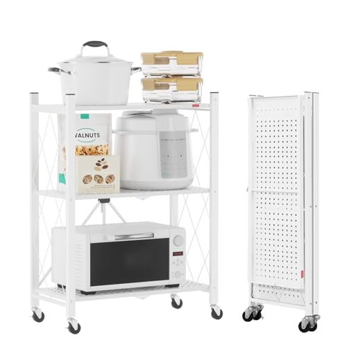 DEANIC Klappregal, 3 Regal Bücherregal, Küchenregale mit Rollen,...