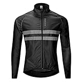 YEJBBUC Winddichte Fahrrad-Jacke, langärmelig, für Rennrad, MTB, Sport...
