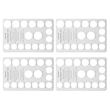 SHINEOFI Medidor de Anillos Reutilizable 4 Unidades de Plástico con Tabla de Circunferencia 50-72 Mm para Joyería, Herramienta Precisa para Medir Talla de Dedos en Hombres y