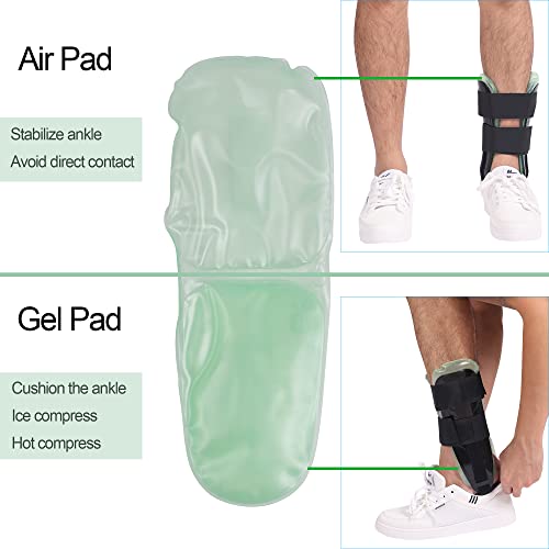 Orthomen Air Gel Ankle Brace - Stirrup Ankle Splint - Adjustable Rigid Stabilizer For Sprains, Strains, Post-Op Cast Support And Injury Protection #TOP4