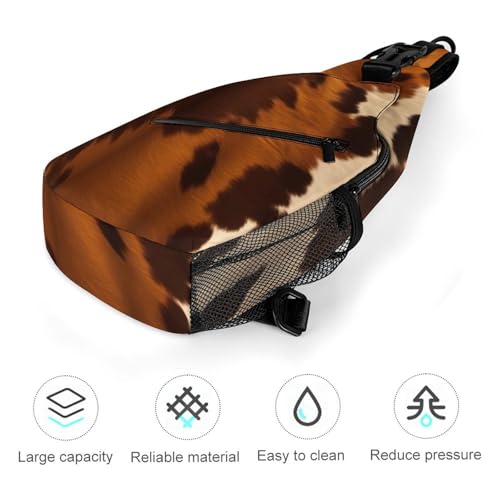 Abstract Cow Skin Sling Bag mochila deportiva para senderismo miniatura 5