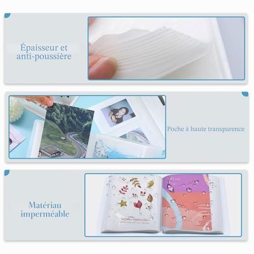 Lot de 2 albums photo petits formats 4x6 pouces avec couvertures transparentes - Chacun contient 100 photos – vue 3