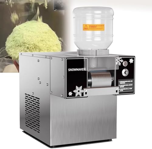 Commercial Snowflake Ice Machine, Stainless Steel Electric Ice Shaver, Adjustable Speed Snow Cone Maker for Dessert Shops, High Capacity 120KG Ice Cream Equipment