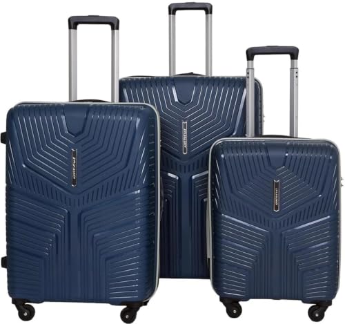 Image of VIP Aristocrat 3 Pc Set Cabin 55 cm (Small),65 cm (Medium),75 cm (Large) 4 Wheels Trolley,Hard Case Lightweight Bag & Combination Lock Suitcase with 5 Years International Warranty (Navy Blue)